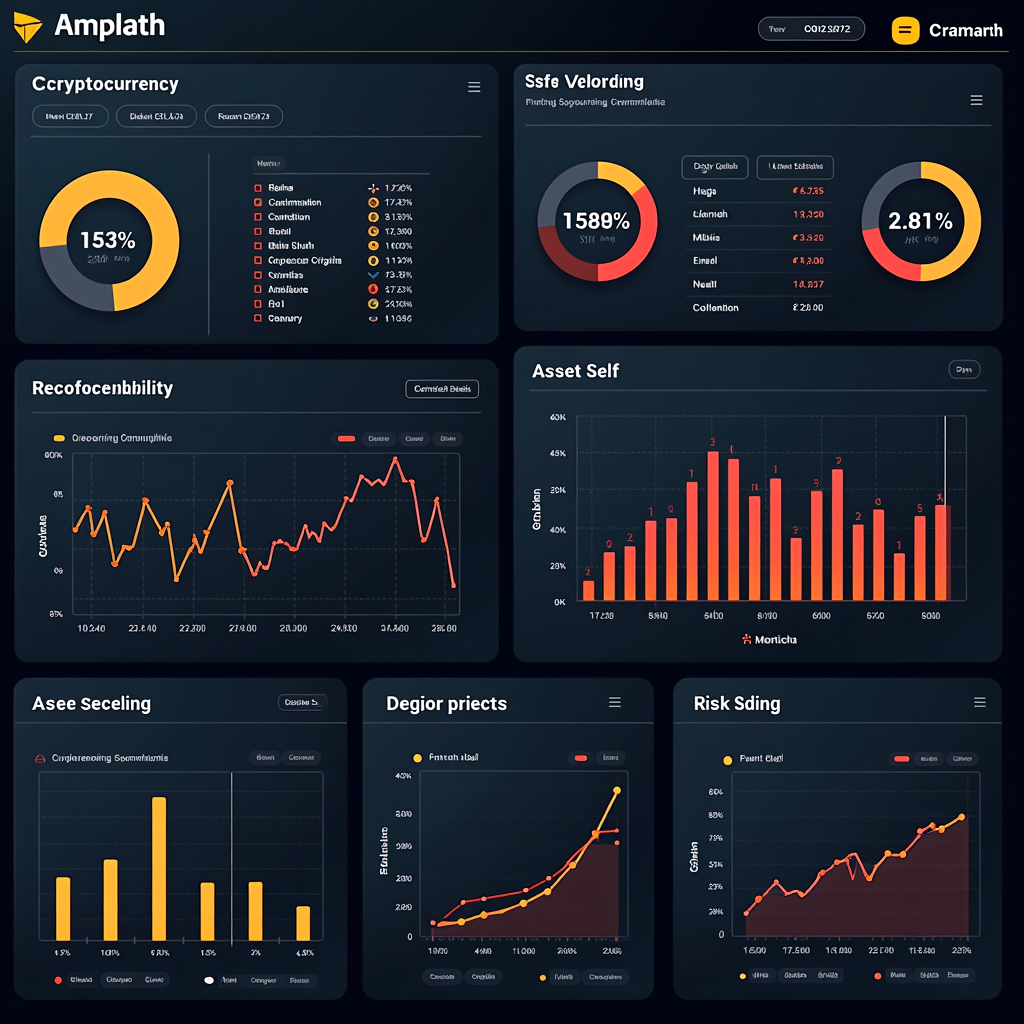 Comprehensive cryptocurrency portfolio analysis dashboard showing asset allocation pie charts, technical strength ratings for each holding, correlation matrices, and rebalancing recommendations with risk distribution metrics